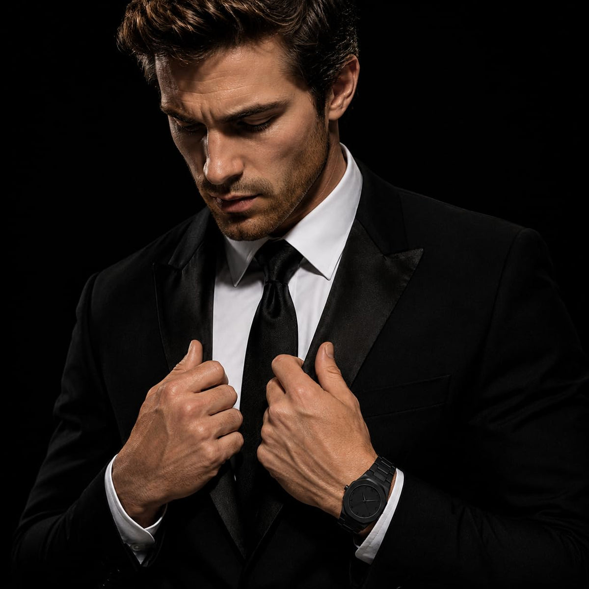Premium Black Arabic Dial Watch for Men and Boys