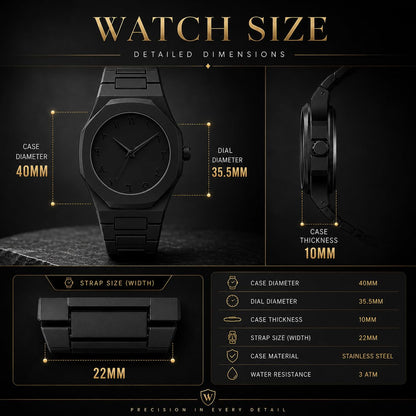 Premium Black Arabic Dial Watch for Men and Boys
