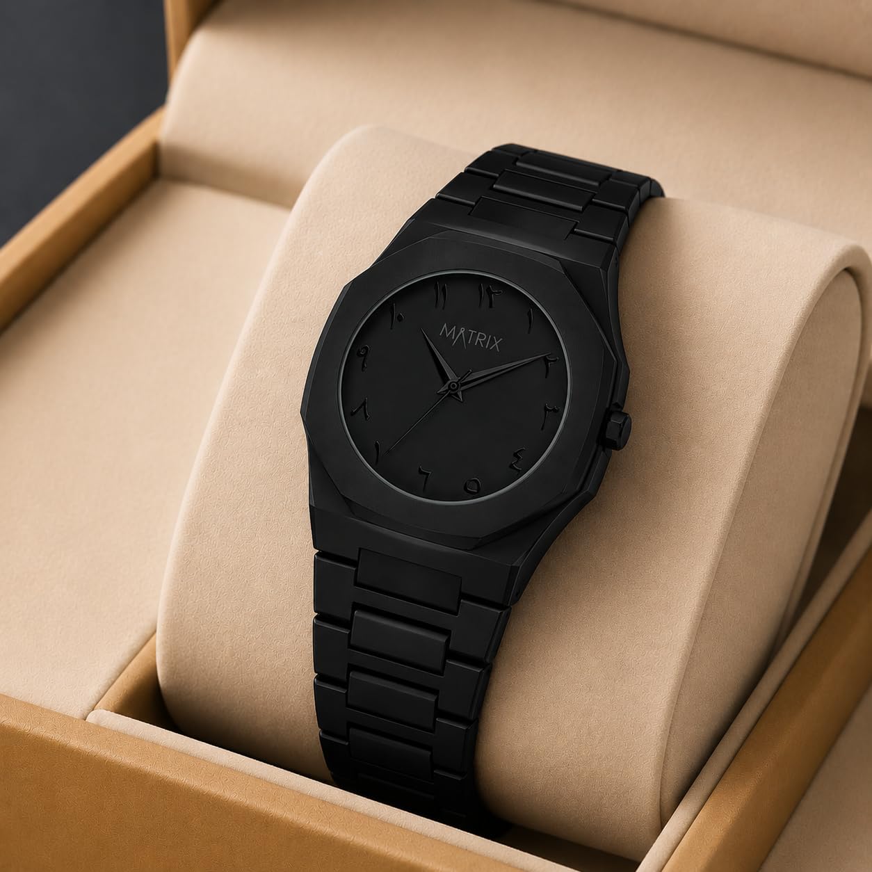 Premium Black Arabic Dial Watch for Men and Boys