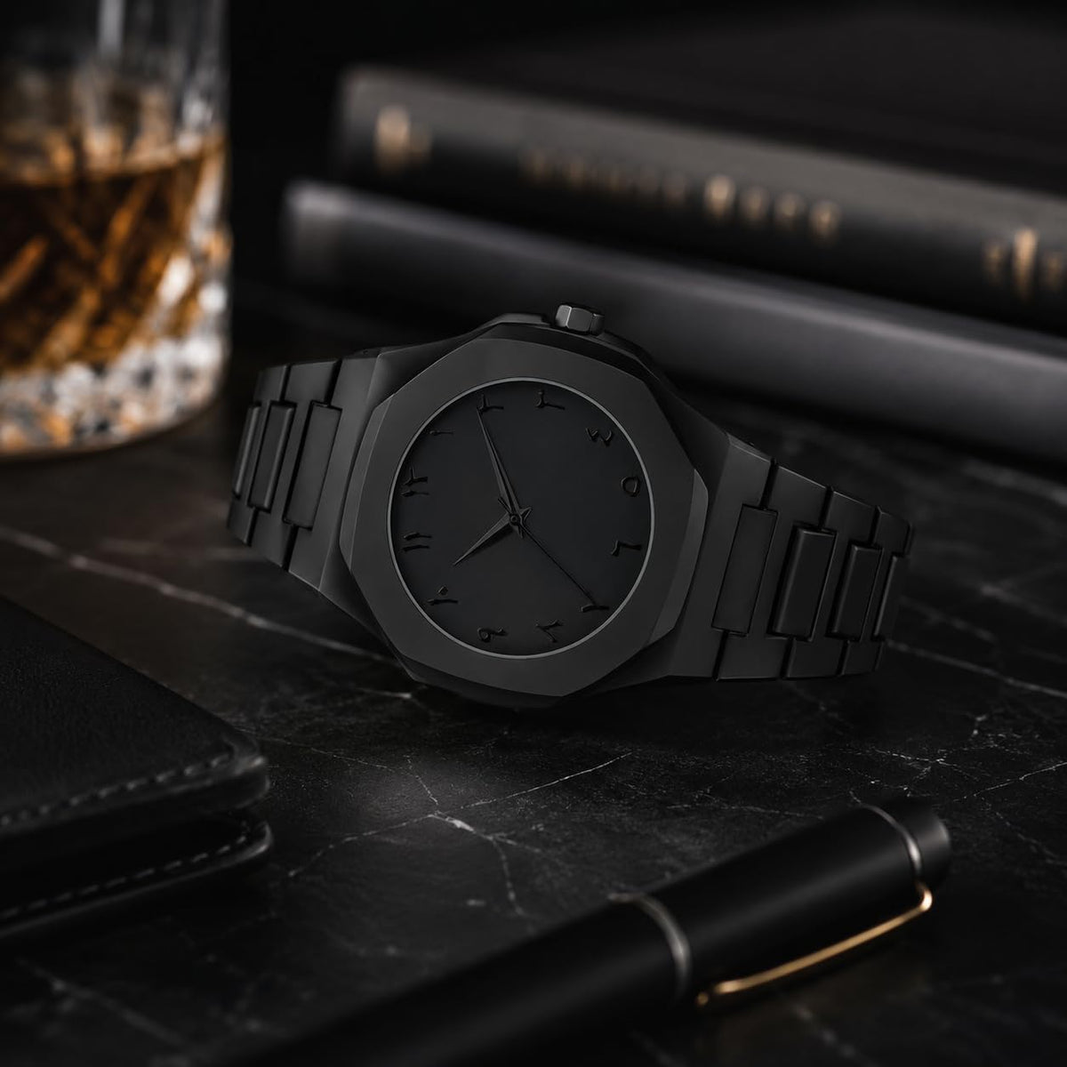 Premium Black Arabic Dial Watch for Men and Boys