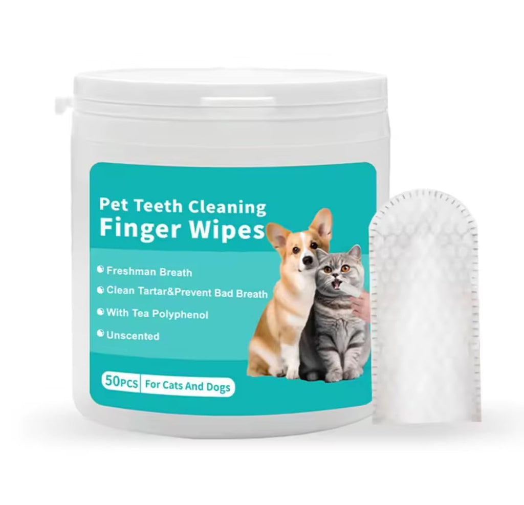 Pet Teeth Cleaning Finger Wipes (50 Pcs)