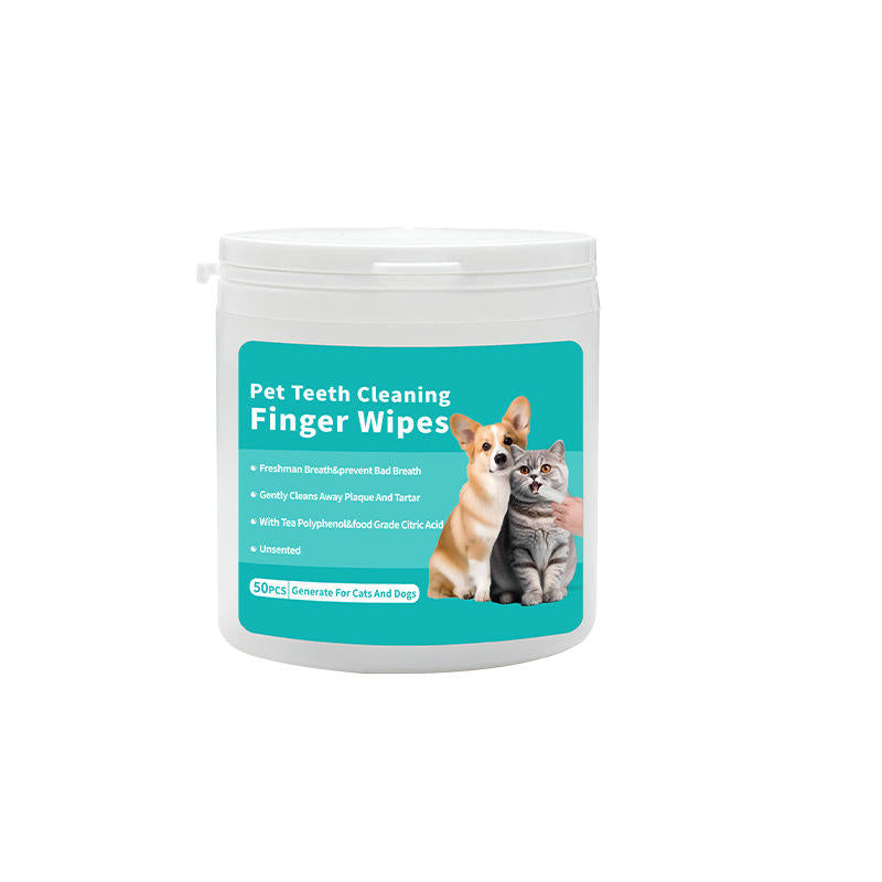 Pet Teeth Cleaning Finger Wipes (50 Pcs)
